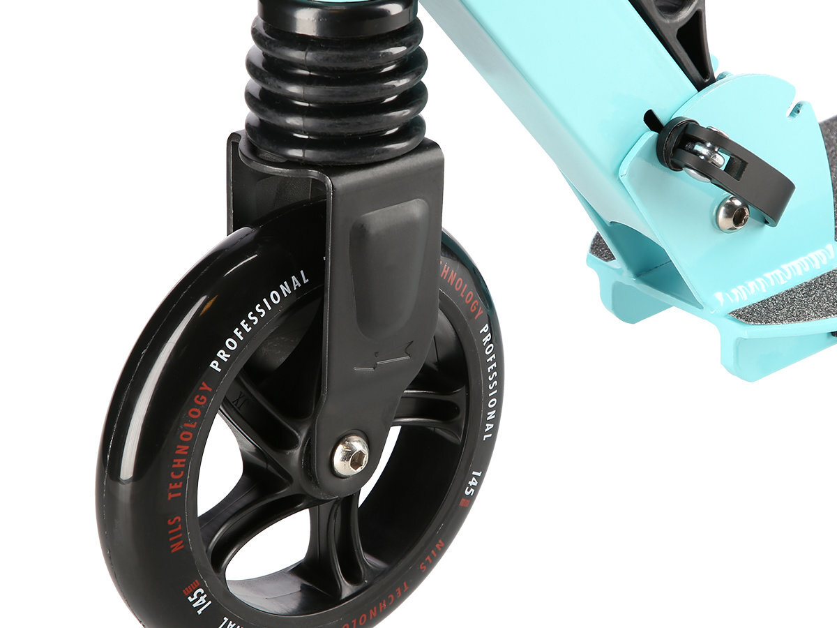 Hulajnoga NILS EXTREME HM2160 Bialo-niebieski kola lozyska ABEC 7 amortyzatory