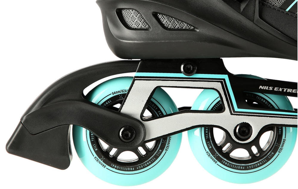 NILS EXTREME konstrukcja łyżworolki półmiękki lekki but płoza aluminium odlew ciśnieniowy wysoka jakość trakcja łożysko