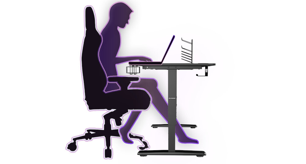 Biurko ULTRADESK Cruiser przestrzeń na nogi