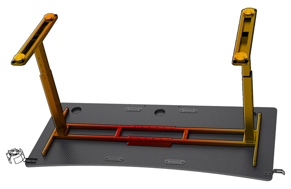 Biurko ULTRADESK Cruiser nośność obciążenie stalowa rama elementy przenoszące obciążenie