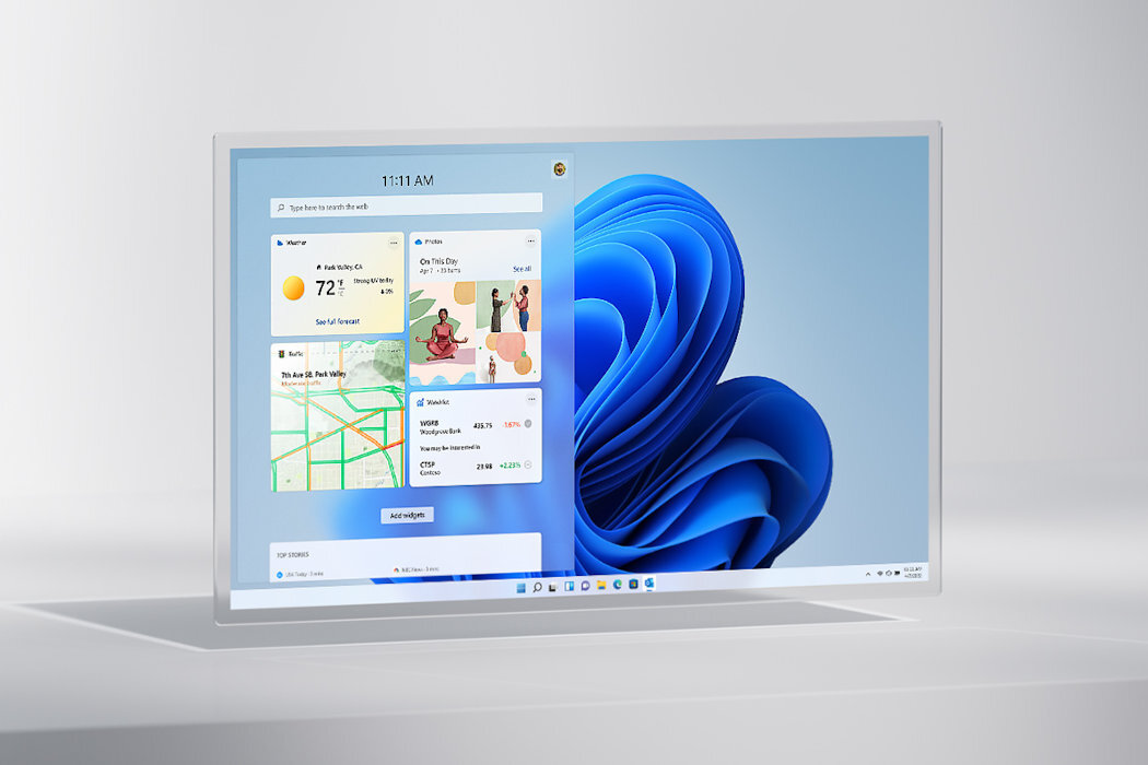 Program MICROSOFT Windows 11 Home widżety doinformowany