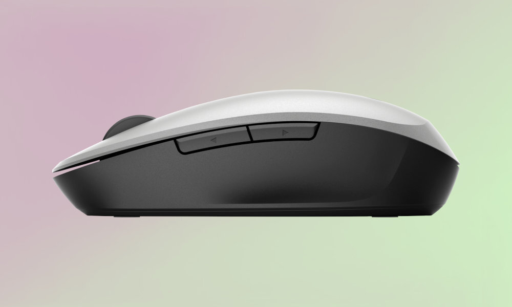 Mysz HP Dual Mode Zyskaj możliwość pracy przez cały dzień przy użyciu myszy, która pozwala na stałą obsługę Cicha i niezawodna
