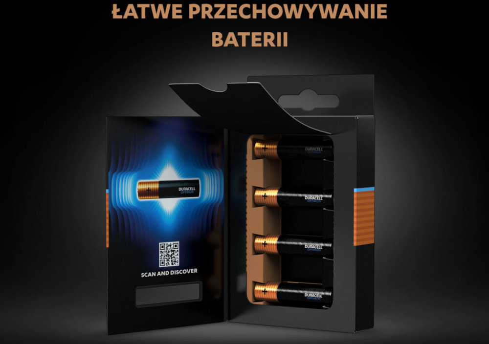 Bateria AAA LR6 DURACELL Optimum baterie opakowanie okienko zamknięcie