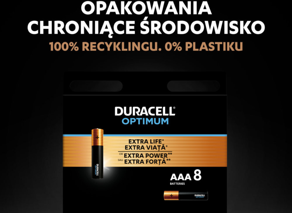 Bateria AAA LR6 DURACELL Optimum ekologia środowisko natura recykling