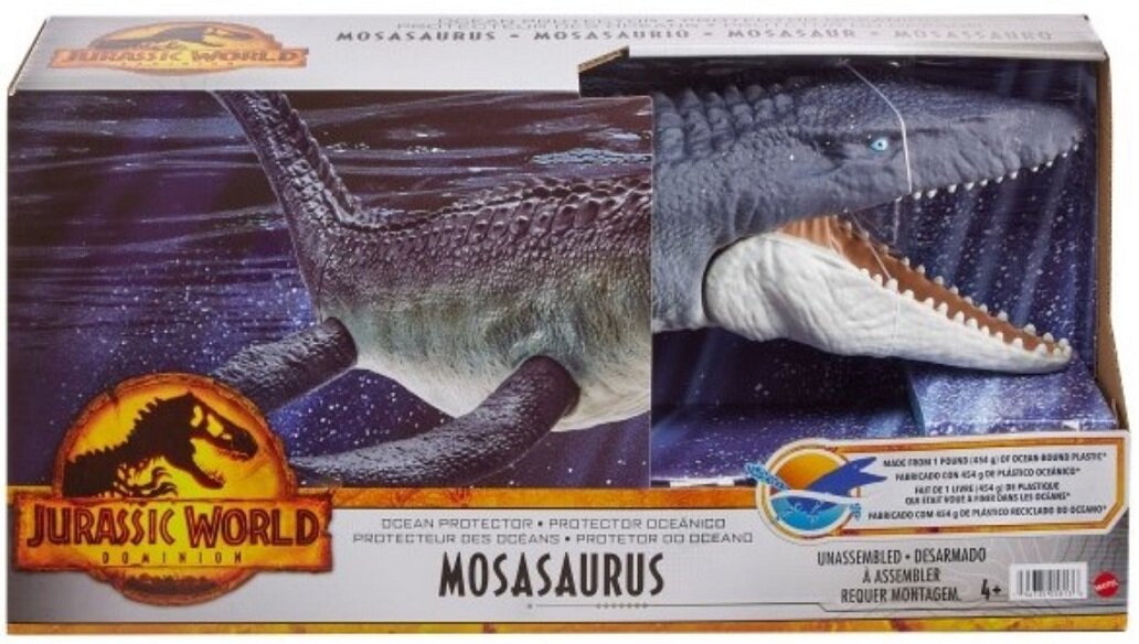 Figurka MATTEL Jurassic World Obrońca Oceanu Mosasaurus HGV34 szczęka rekin zabawa kreatywność wymiary