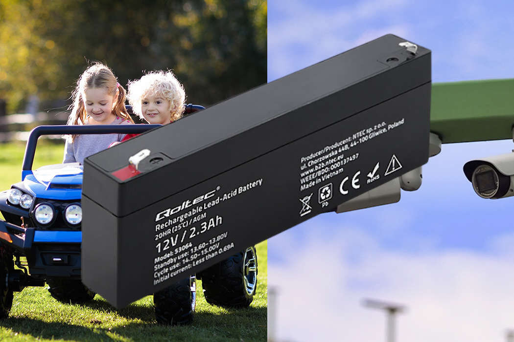 Akumulator QOLTEC 53064 2.3Ah 12V żywotność bateria wspomaganie waga wymiary przenośny