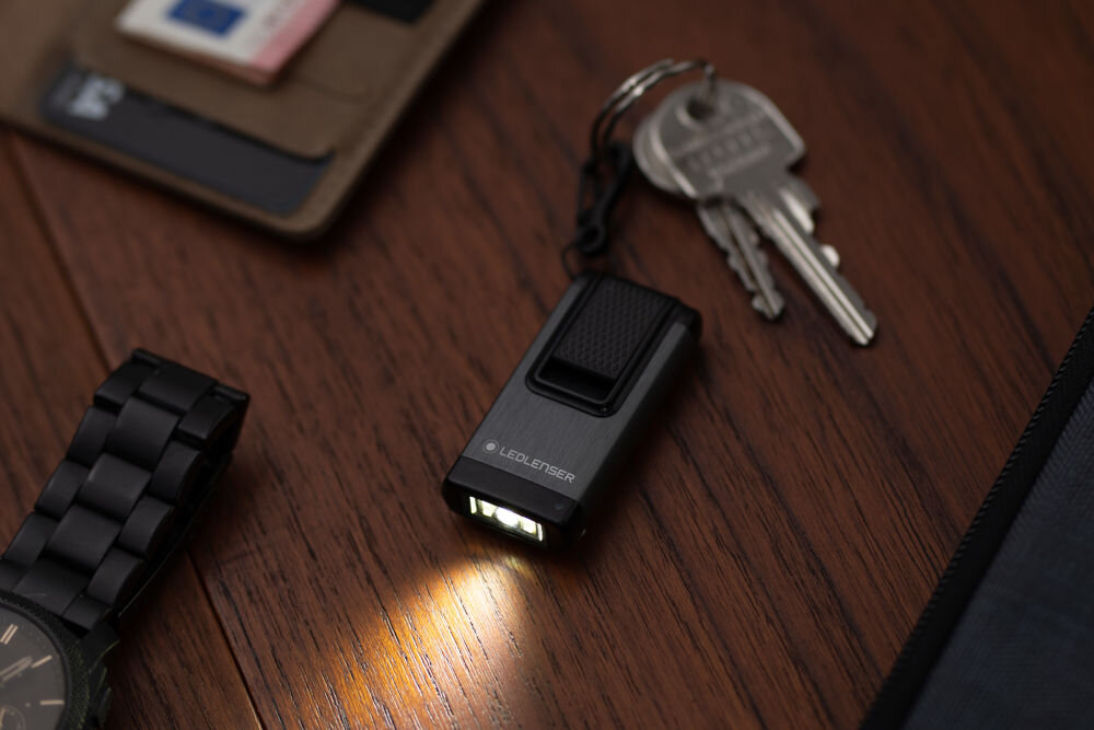 Latarka LEDLENSER K4R Szary 3 tyby jasność brelok blokada transportowa