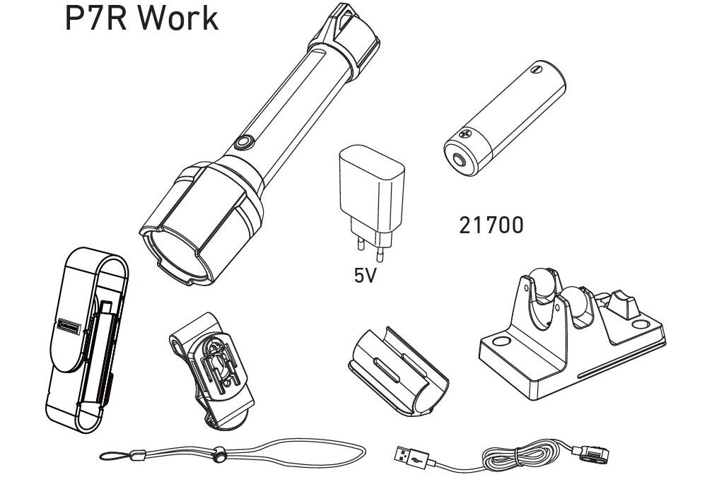 Latarka LEDLENSER P7R Work elementy zestaw