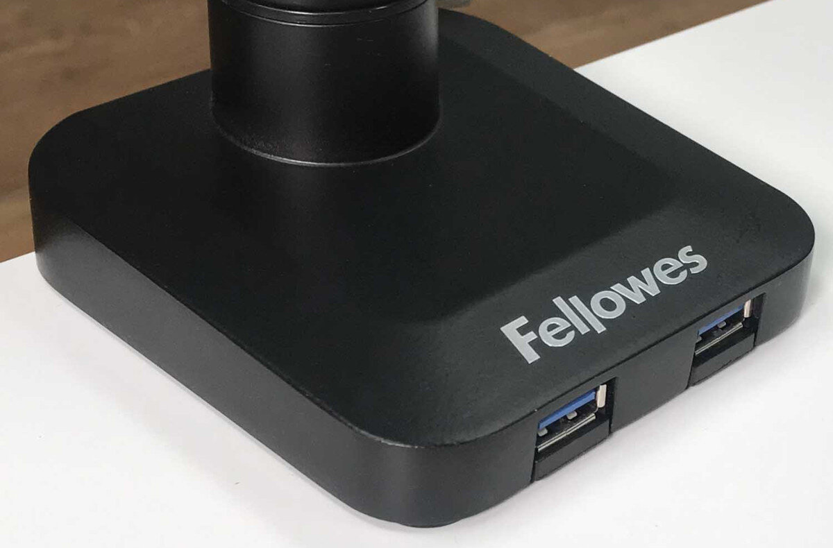 Uchwyt do monitora FELLOWES Platinum Series 8042501 32 cali Czarny porty złącza hub