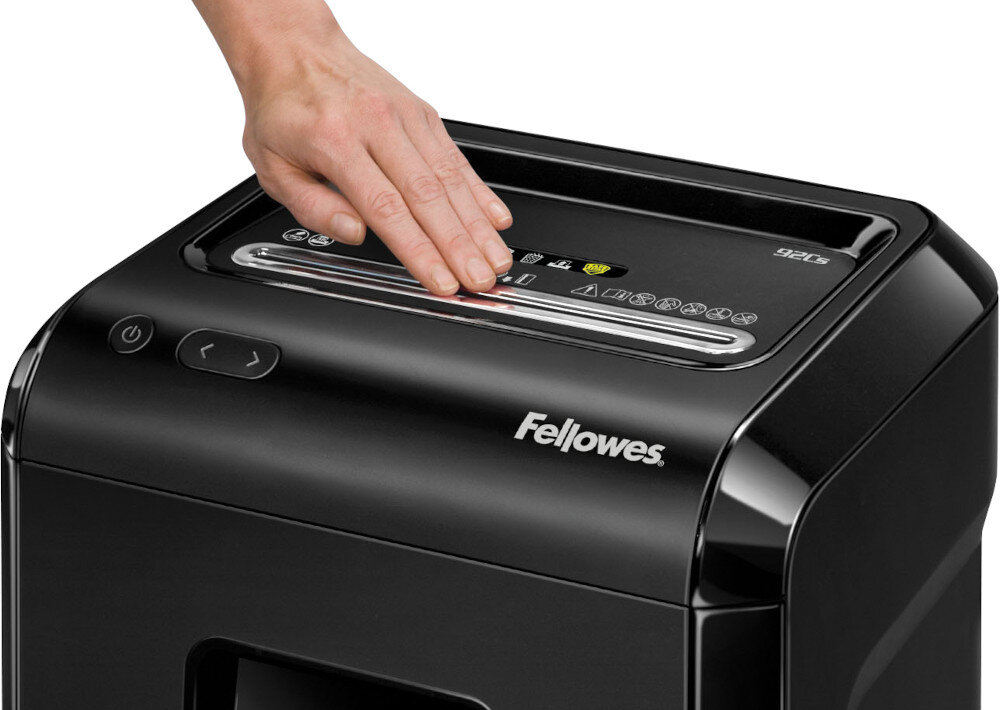 Niszczarka FELLOWES 92CS funkcje cofanie wykrywanie bezpieczeństwo start
