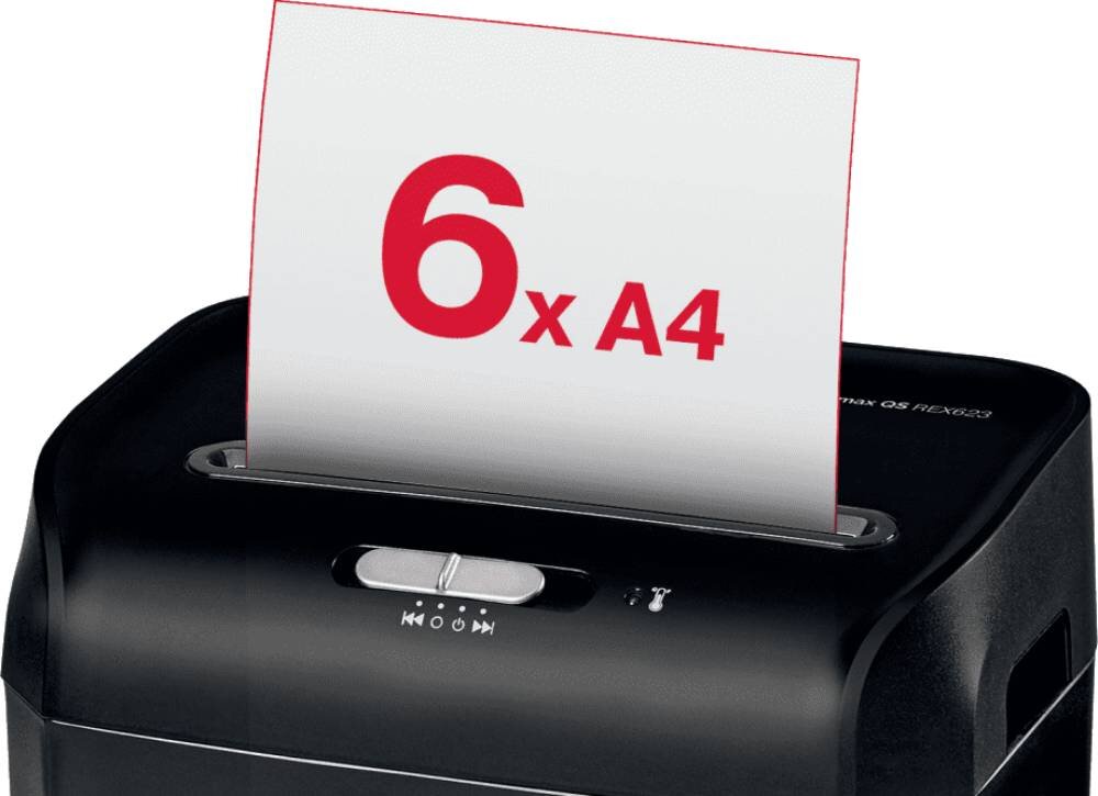 Niszczarka REXEL ProMax QS REX623 23 L, P-4, Konfetti, Automatyczny Start/Stop, Funkcja cofania niszczenie przeznaczenie fragmenty poziom bezpieczeństwa