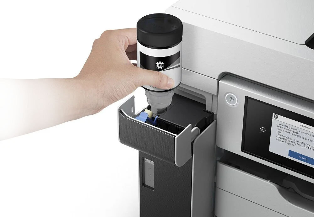 Urządzenie wielofunkcyjne EPSON EcoTank Pro M15180 Automatyczny druk dwustronny, Wi-Fi prezentacja uzupełniania atramentu ecotank system bez kartridży redukcja odpadów pojemniki na atrament