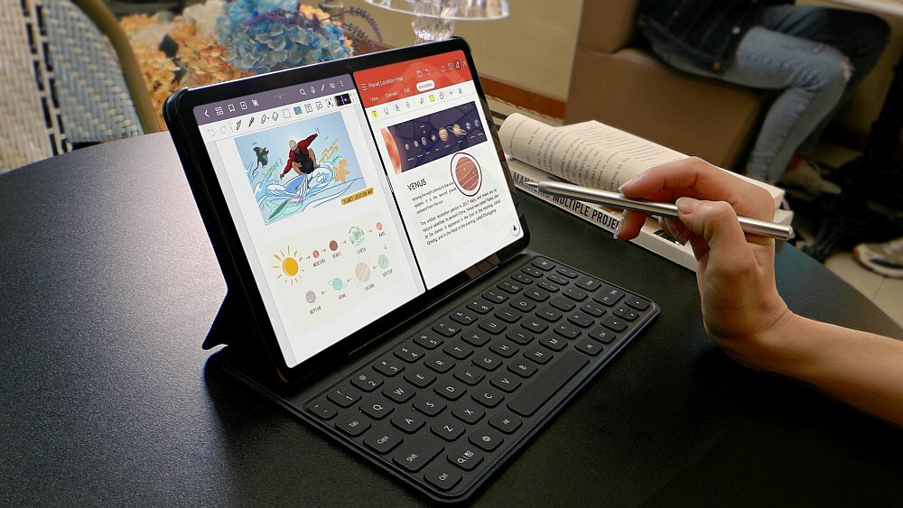 Tablet HUAWEI MatePad ekran bateria aparat procesor ram pamięć pojemność rozdzielczość zdjęcia filmy opis dane cechy blokady system łączność wifi bluetooth obudowa szkło odporność porty muzyka transfer sieć przekątna matryca waga czujniki