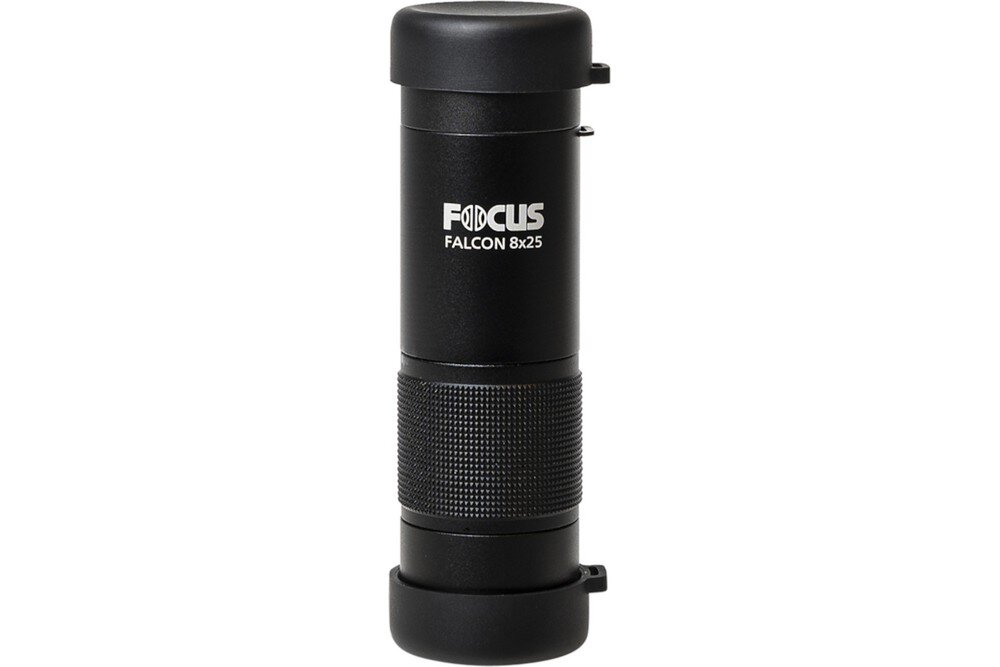 Monokular FOCUS Falcon Mono 8x25 optyka waga konstrukcja ogniskowa zoom przybliżenie dioptria muszle oczne obiektywy soczewki pryzmat powłoka gwint okulary obserwacja przyroda sport powiększenie