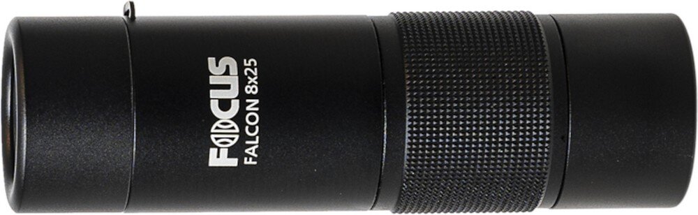 Monokular FOCUS Falcon Mono 8x25 optyka waga konstrukcja ogniskowa zoom przybliżenie dioptria muszle oczne obiektywy soczewki pryzmat powłoka gwint okulary obserwacja przyroda sport powiększenie