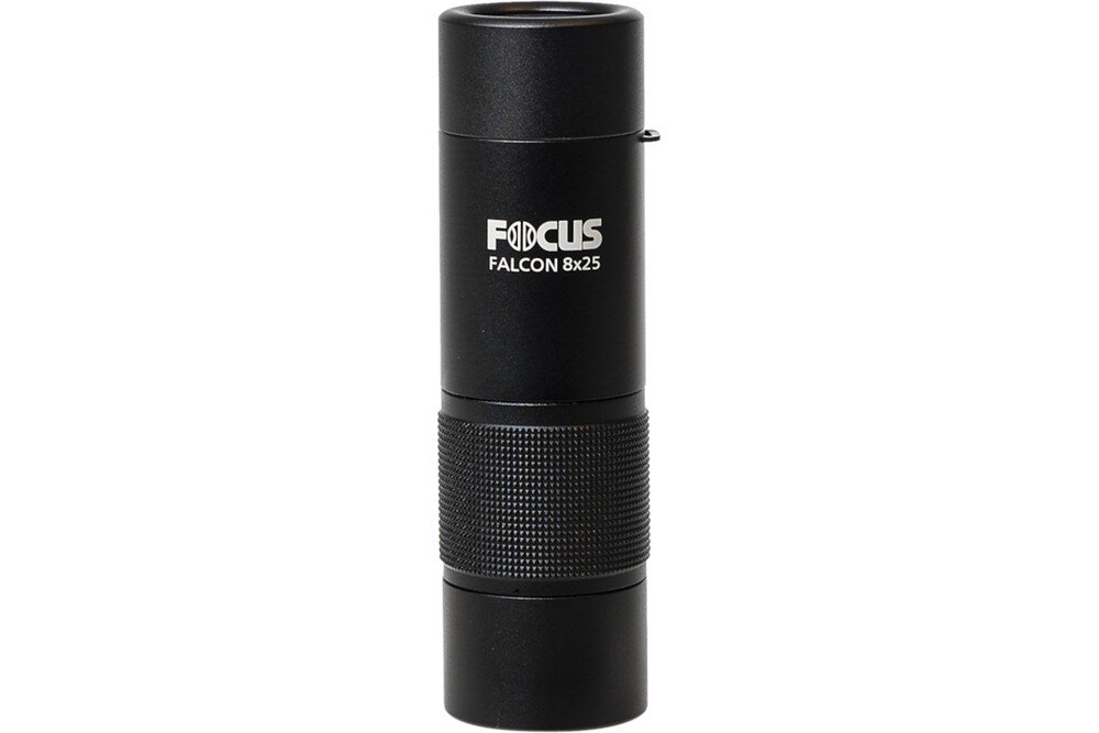Monokular FOCUS Falcon Mono 8x25 optyka waga konstrukcja ogniskowa zoom przybliżenie dioptria muszle oczne obiektywy soczewki pryzmat powłoka gwint okulary obserwacja przyroda sport powiększenie