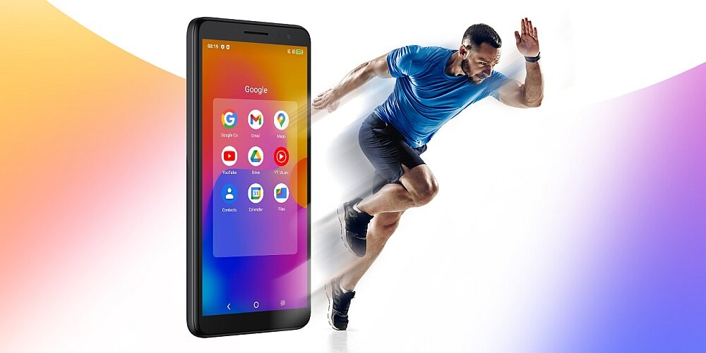 Smartfon ALCATEL 1B 2022 ekran bateria aparat procesor ram pamięć pojemność rozdzielczość zdjęcia filmy opis dane cechy blokady system łączność wifi bluetooth obudowa szkło odporność porty muzyka transfer sieć przekątna matryca waga czujniki