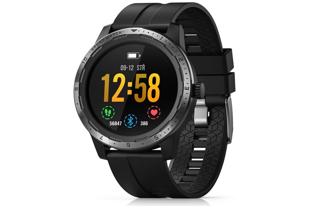 Smartwatch NICEBOY X-fit Coach GPS ekran bateria czujniki zdrowie sport pasek ładowanie pojemność rozdzielczość łączność sterowanie krew puls rozmowy smartfon aplikacja 