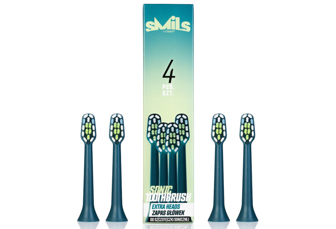 Oryginalna końcówka do szczoteczki VITAMMY Smils Mix 2 TOW017086 (4 szt.) (Dokładna higiena jamy ustnej) wygląd design prezentacja wizualizacja Świeżość jamy ustnej