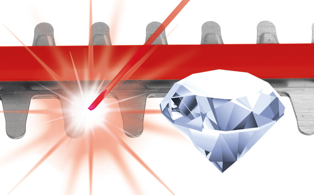 Nożyce do żywopłotu EINHELL Arcurra 18-55 Solo akumulatorowe ostrza z wycinanej laserowo szlifowanej diamentowo stali precyzja trwalosc cicia