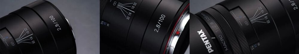 Obiektyw PENTAX SMC D-FA 100mm F2.8 Macro WR ogniskowa przysłona ostrość pierścienie optyka soczewki powłoki montaż bagnet światło jasność zoom filtry waga