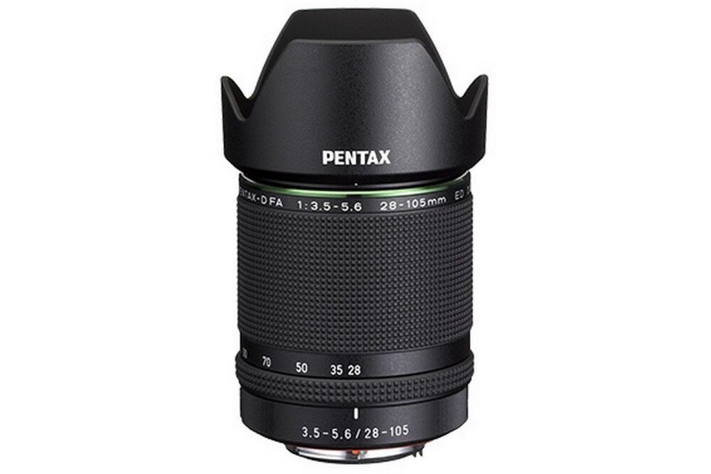Obiektyw PENTAX D HD FA 28-105mm f-3.5-5.6ED DC WR ogniskowa przysłona ostrość pierścienie optyka soczewki powłoki montaż bagnet światło jasność zoom filtry waga