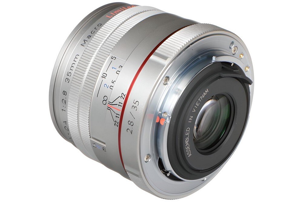 Obiektyw PENTAX HD DA 35mm f-2.8 Marco ogniskowa przysłona ostrość pierścienie optyka soczewki powłoki montaż bagnet światło jasność zoom filtry waga