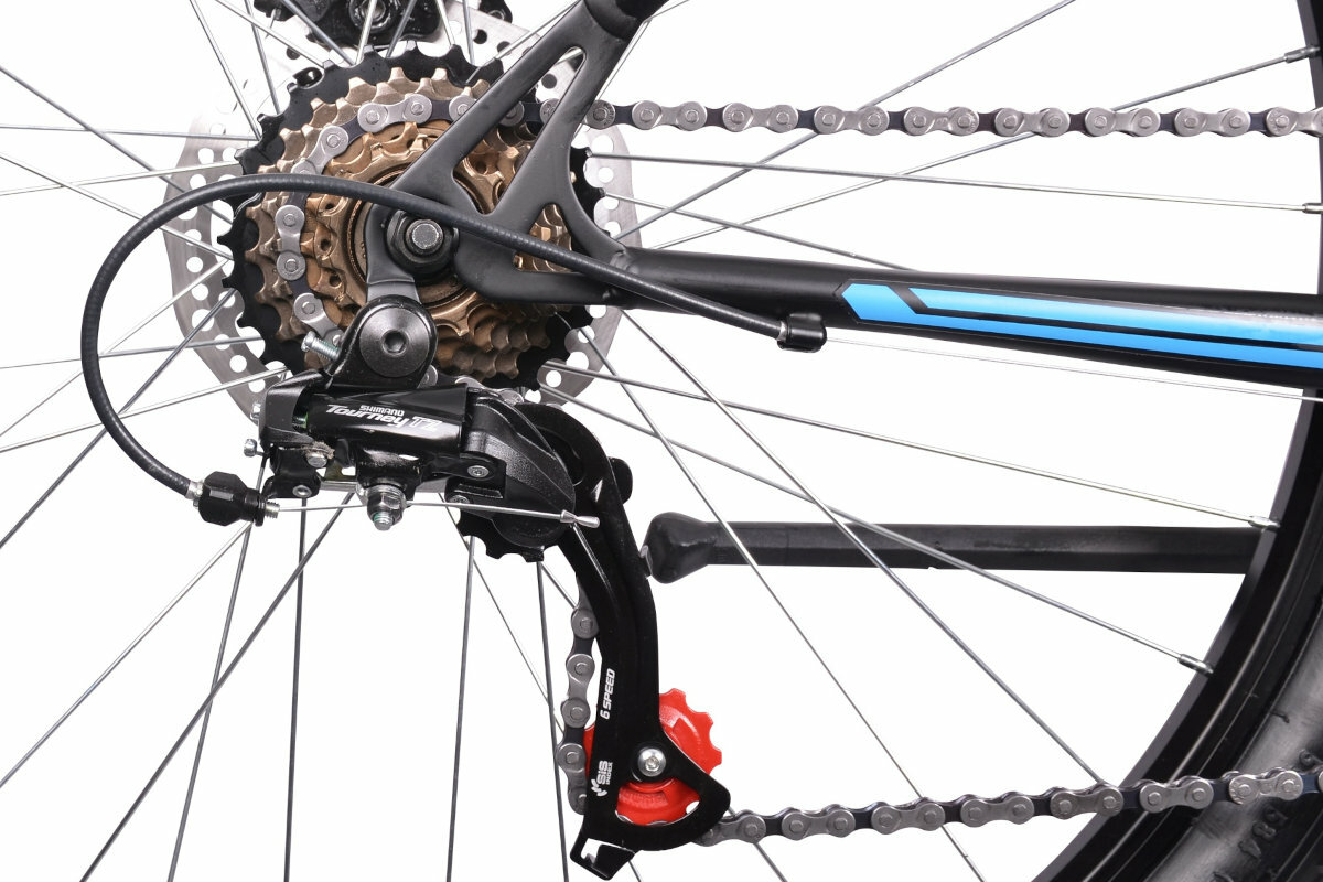 Rower gorski MTB MASCIAGHI Hogan M17 29 cali meski Niebiesko-czerwony zolto-czarny przerzutki manetka