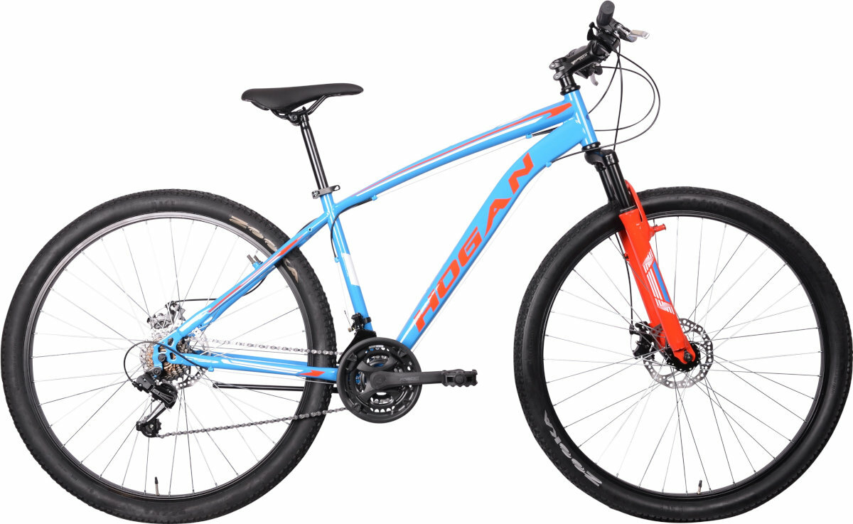 Rower gorski MTB MASCIAGHI Hogan M17 29 cali meski Niebiesko-czerwony zolto-czarny wyglad