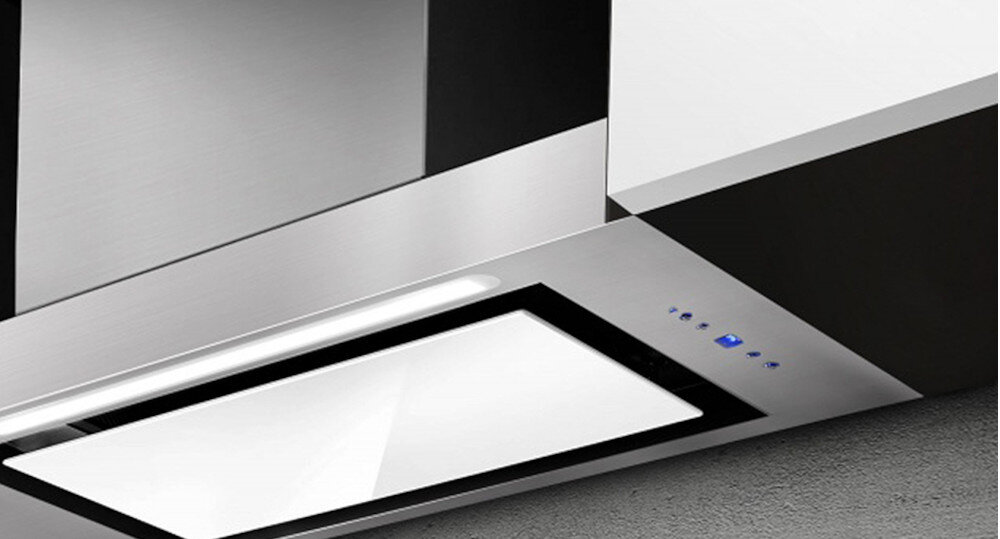 Okap AFRELLI AW-10 Piano 90 Inox/Białe szkło sterowanie elektroniczne