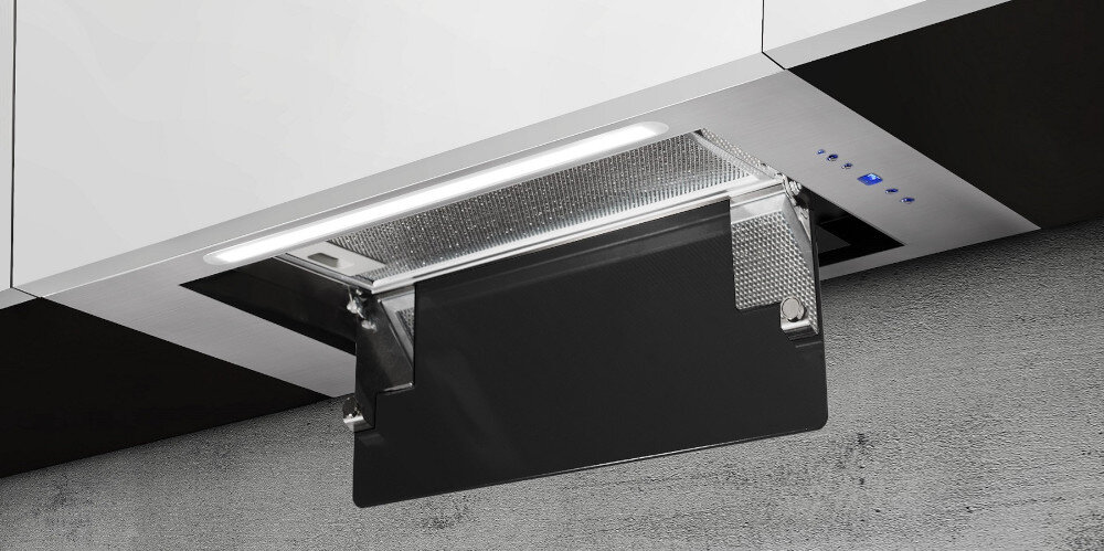 Okap AFRELLI AW-10 Piano 60 Inox/Czarne szkło moc wydajność