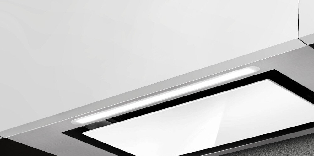 Okap AFRELLI AW-5 Piano Classic 90 Inox/białe szkło światło LED