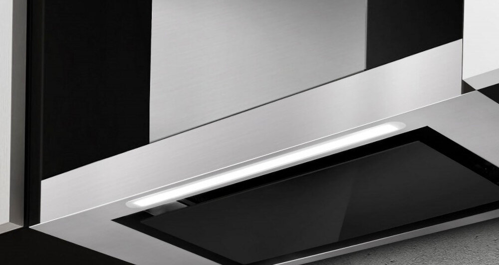 Okap AFRELLI AW-5 Piano Classic 60 Inox/czarne szkło światło LED