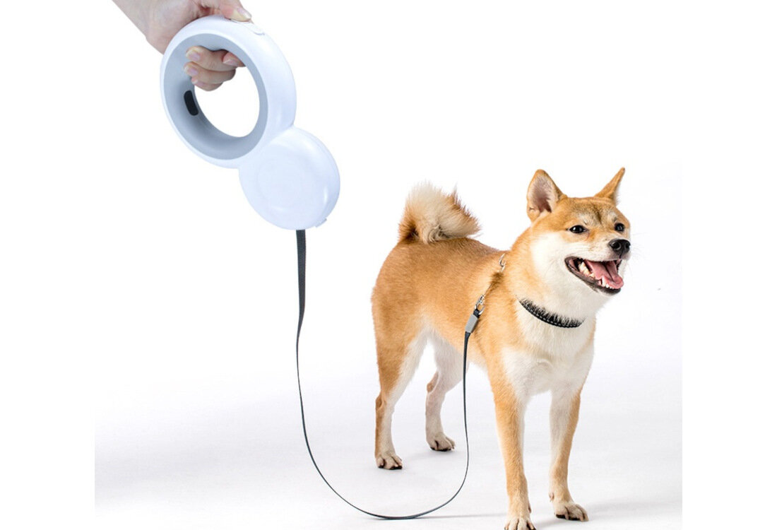 Smycz DOGGY VILLAGE Retractable Leash MT7125 S/M (300 x 0.9 cm) Biały Bezpieczeństwo i wygoda długość smyczy swoboda ruchu kontrola Ergonomiczny, antypoślizgowy uchwyt pokrycie guma silikonowa pewny chwyt