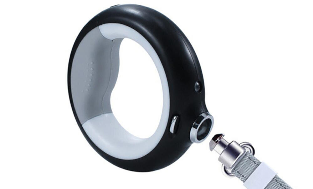 DOGGY VILLAGE smycz pies spacer komfort taśma nylonowa metalowy karabińczyk blokada zapięcie zatrzask obroża