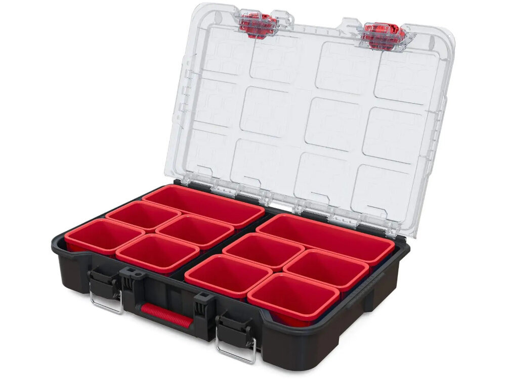 Organizer KETER 251491 otwarty organizer na białym tle do przechowywania drobnych elementów porządek w miejscu pracy maksymalne obciążenie do 10 kg pojemność do 20,4 l