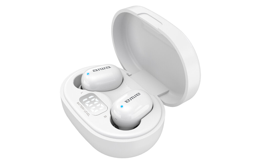 Słuchawki dokanałowe AIWA EBTW-150 wygoda użytkowanie kształt pianka zapamiętująca