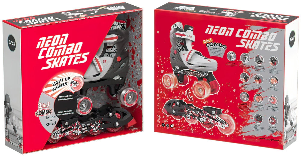 Rolki YVOLUTION Neon Combo 2w1 zapecie chroniace noge