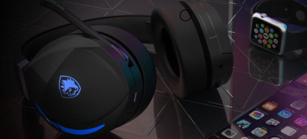 Słuchawki SADES Warden I Czarny mikrofon dźwięk łączność design waga bezprzewodowe kabel ładowanie bateria czas pracy brzmienie