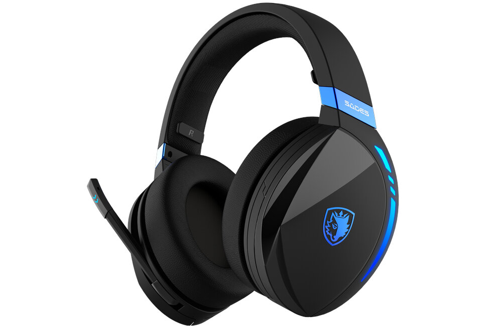 Słuchawki SADES Warden I Czarny mikrofon dźwięk łączność design waga bezprzewodowe kabel ładowanie bateria czas pracy brzmienie