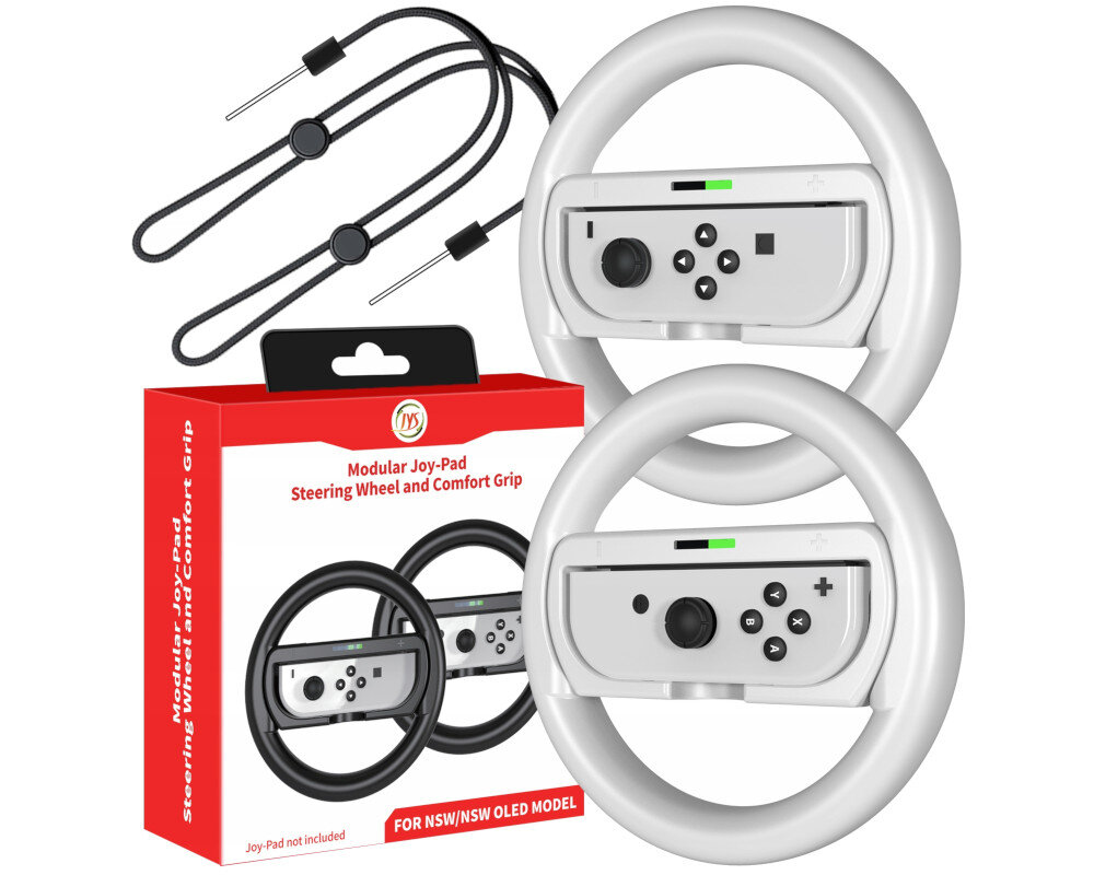 Kierownica na Joy-Con JYS Bialy zestaw