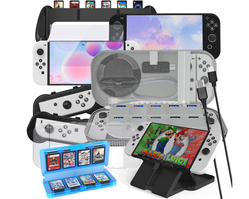 Zestaw akcesoriow JYS Ns228 do Nintendo Switch Oled zestaw 10 w 1