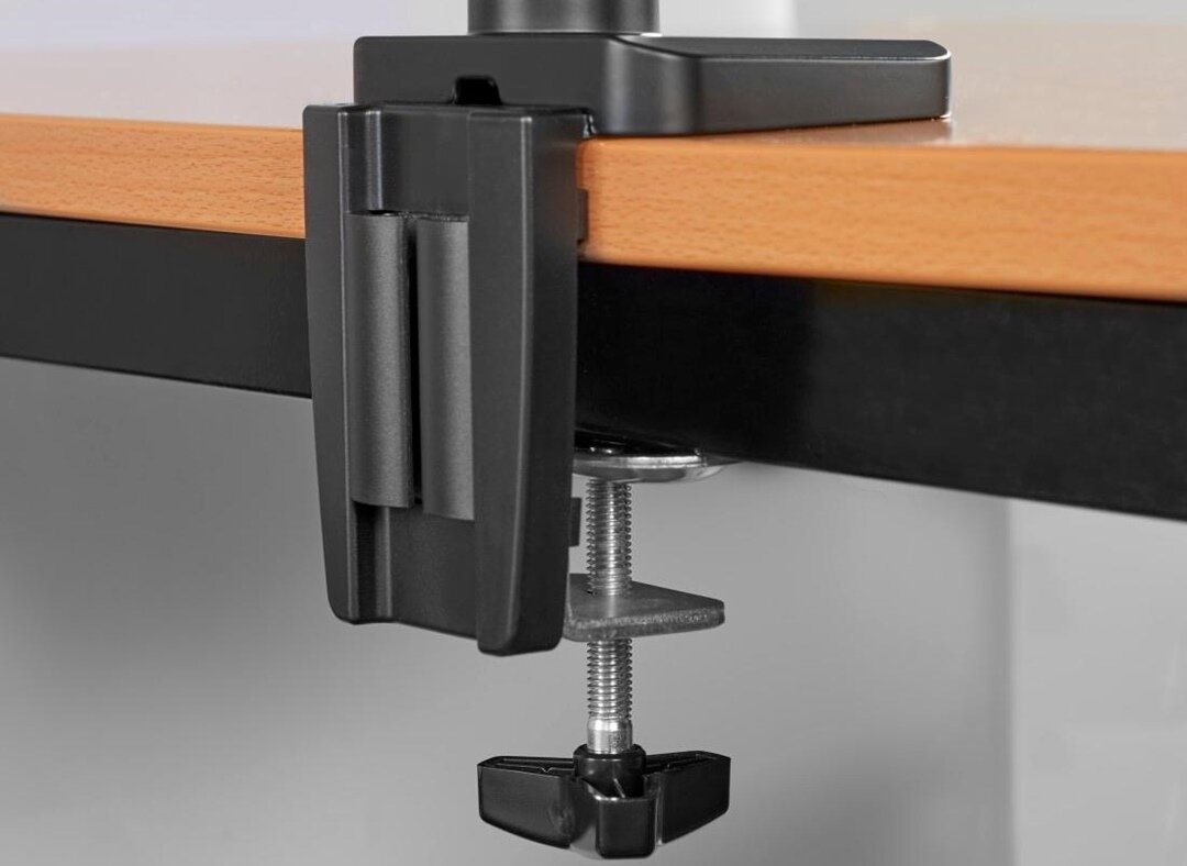 zdjęcie UCHWYTU DO MONITORA PREMIUM, OBROTOWY, SPRĘŻYNA GAZOWA,  2 RAMIONA, 13 - 32