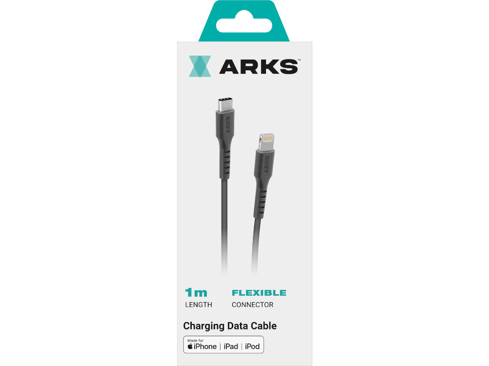 Kabel USB - Lightning ARKS 1 m czarny zestaw