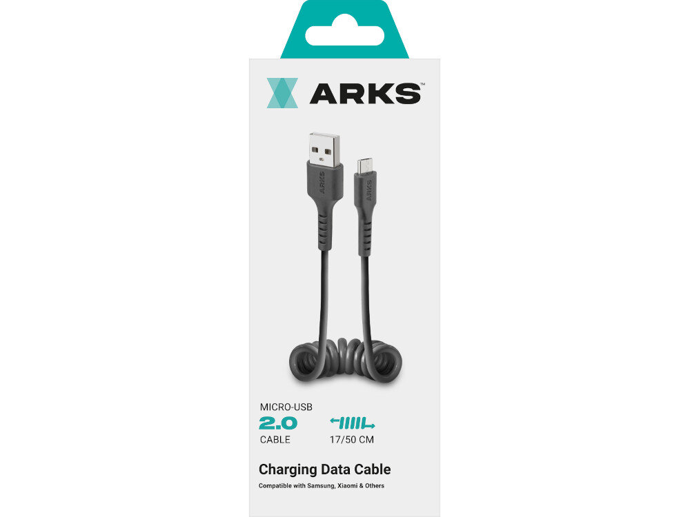 Kabel USB - MicroUSB ARKS 0.5 m czarny opakowanie
