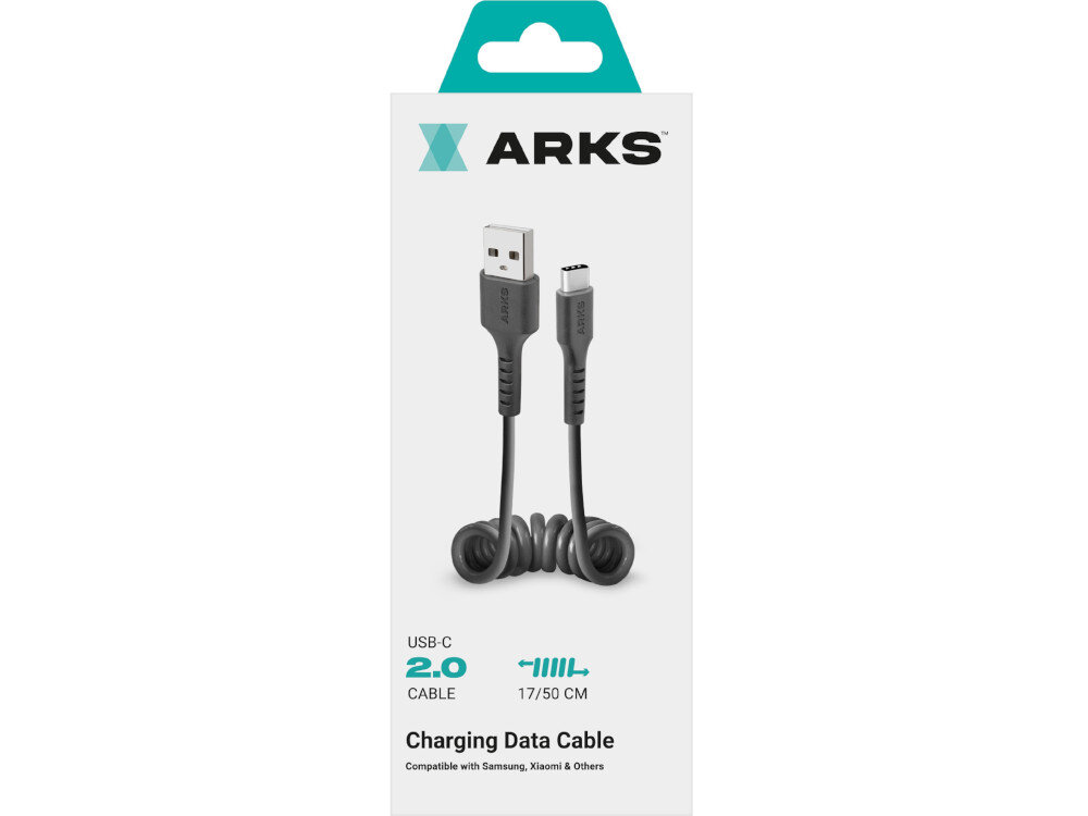 Kabel USB - USB-C ARKS 0.5 m czarny opakowanie