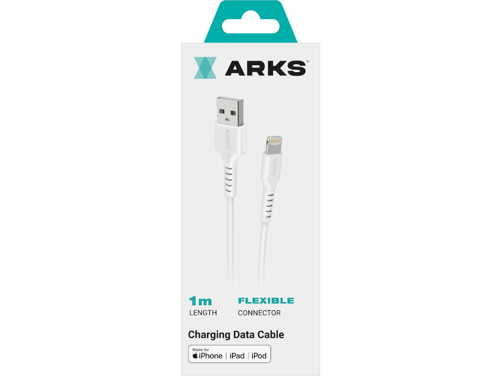 Kabel USB - Lightning ARKS 0.5 m Bialy opakowanie