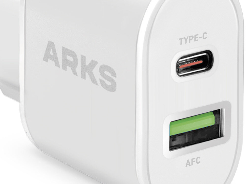 Ładowarka sieciowa ARKS ARTR1USBTC65W 65W Biały porty zabezpieczenia