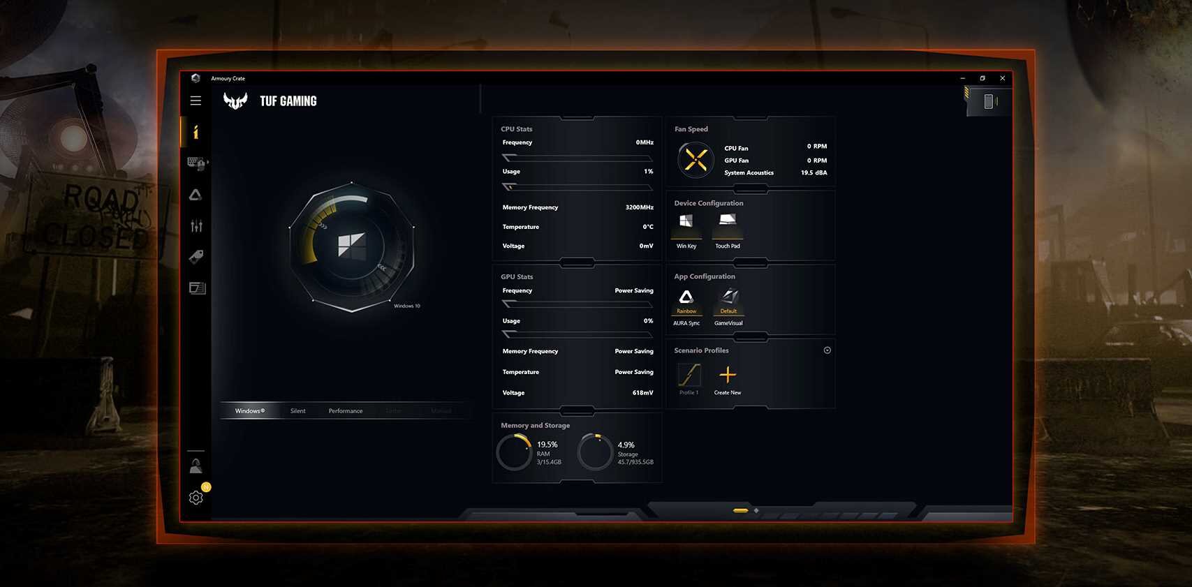 Laptop ASUS Tuf F17 FX706  - Armoury Crate   