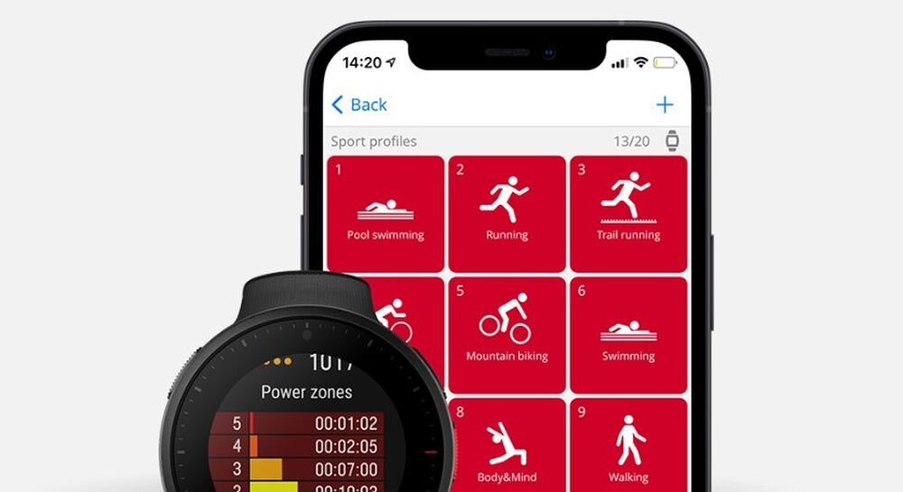 Zegarek sportowy POLAR Vantage V2  ekran bateria czujniki zdrowie sport pasek ładowanie pojemność rozdzielczość łączność sterowanie krew puls rozmowy smartfon aplikacja 